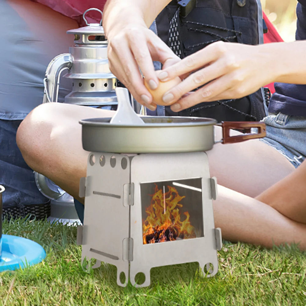 Lightweight Portable Firewood Stove For Outdoor Camping And Hiking