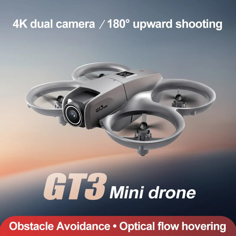 GT3 Mini LED Foldable Drone GPS 8K HD Dual Camera Brushless Motor Obstacle Avoidance Quadcopter RC Toys Gifts