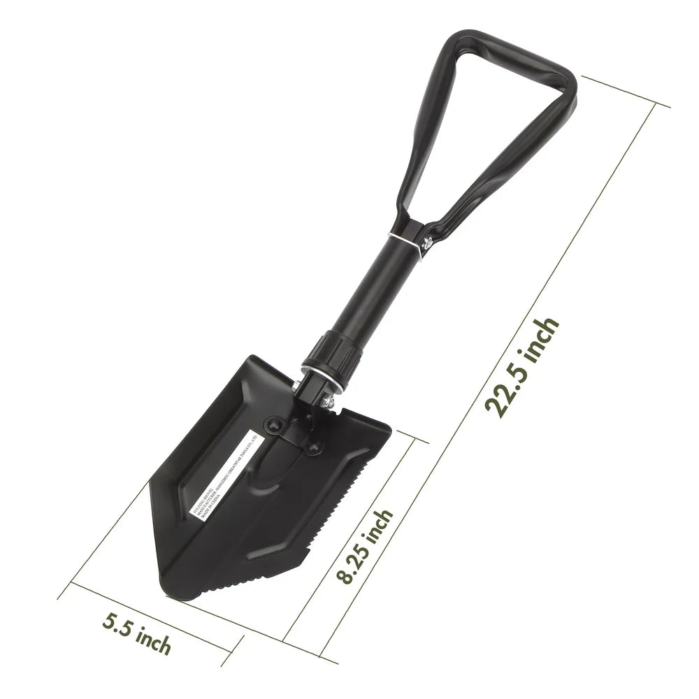 Heavy Duty Folding Shovel Serrated Edge Camping Survival Tool