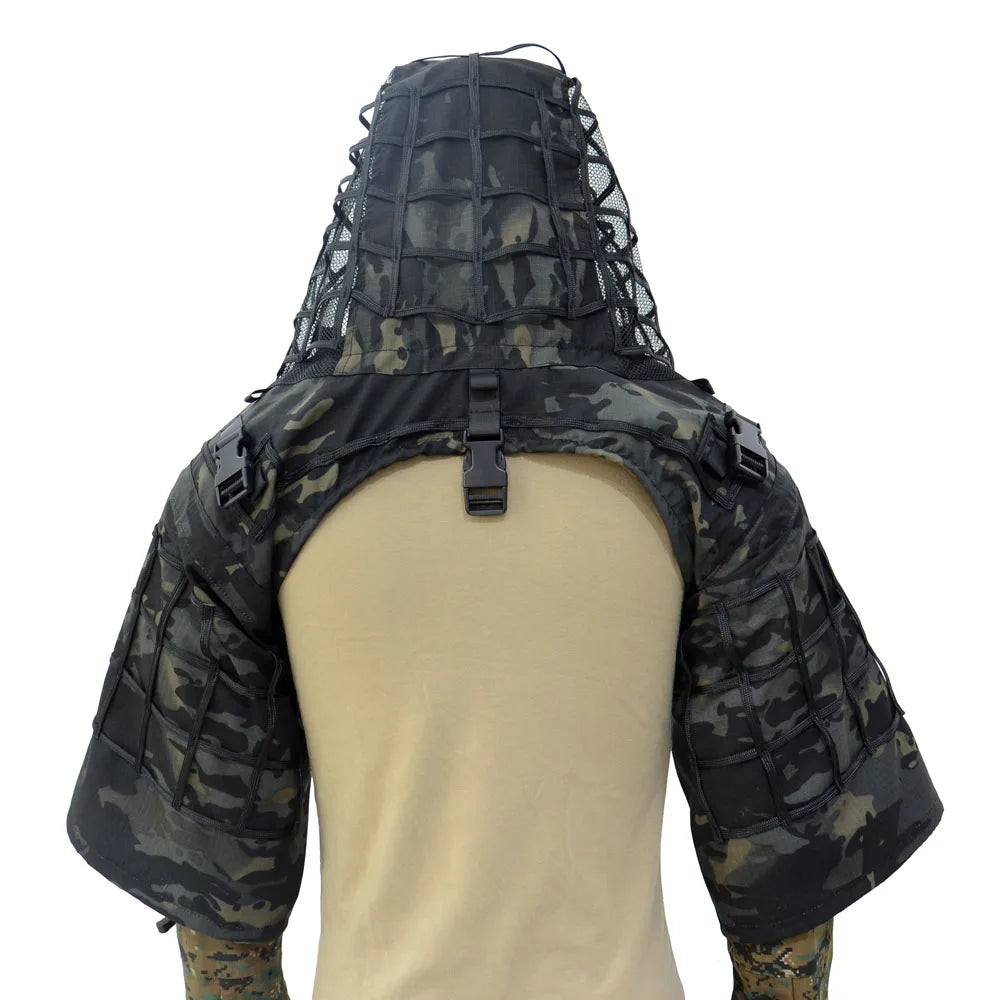 ROCOTACTICAL Ghillie Suit Viper Hood With 3D Leafy Stripes