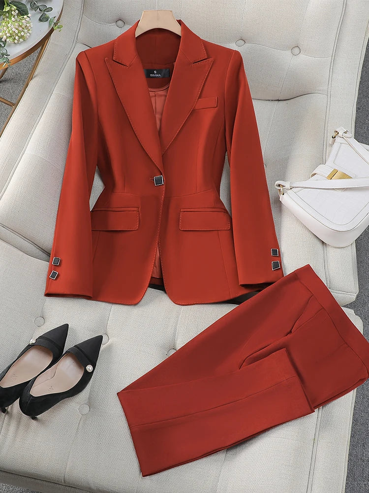 Elegant Women's Business Pant Suit for Office Wear