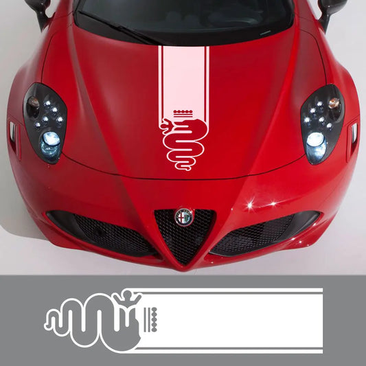 For Alfa Romeo 159 147 Giulietta Stelvio 4C MITO 156 Giulia Sportiva GT Car Hood Vinyl Decals Auto Accessories