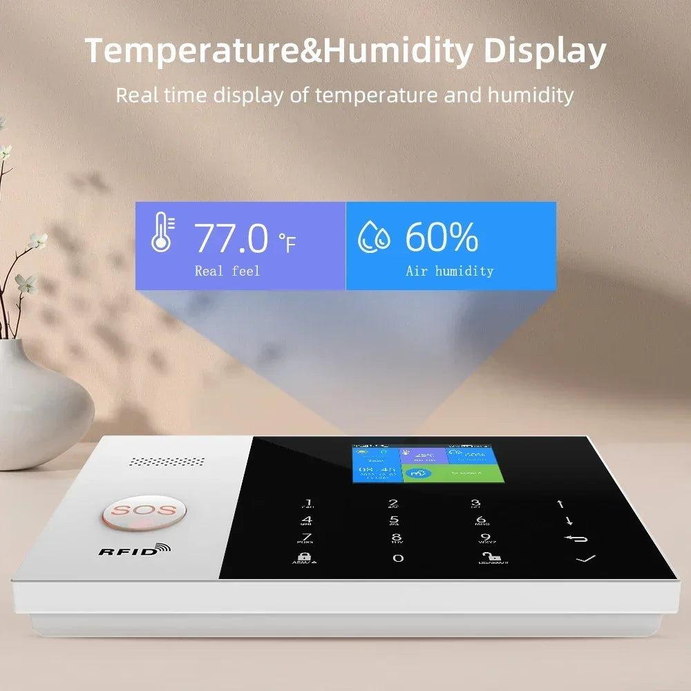 New Wireless Home Alarm System GSM WiFi Motion Sensor Detector Burglar Alarm Tuya SmartLife App Garden Home Alarm PG105