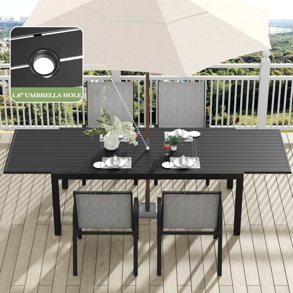 HUANZHUANG Outdoor Dining Set Aluminum Table And Chairs