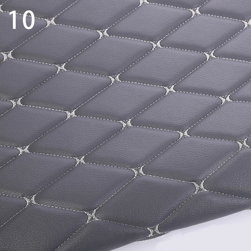 100x158cm Faux Leather Fabric Sponge Quilted Embroidered Car Interior Material and Home Decor PVC Fabric