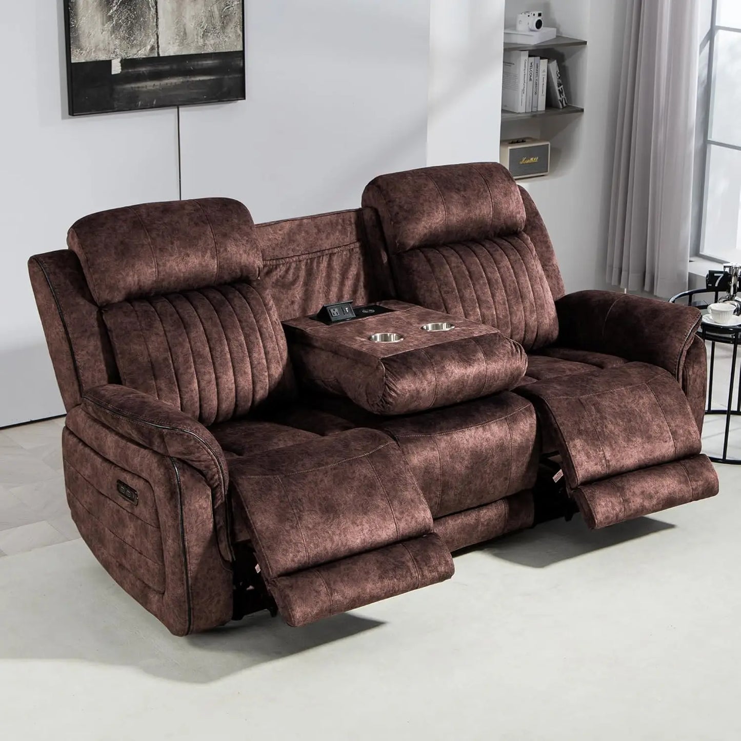 HUANZHUANG Zero Gravity Power Reclining Sofa USB Ports