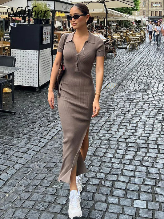 Nibber Elegant Maxi Dress for Women Summer Streetwear Party