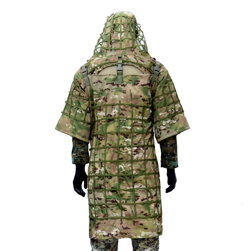 ROCOTACTICAL Tactical Ghillie Suit Viper Hood With 3D Leafy Stripes