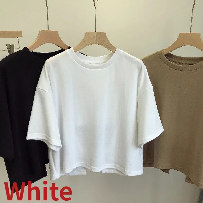 Casual Backless T-Shirt for Women Summer Loose Crop Top