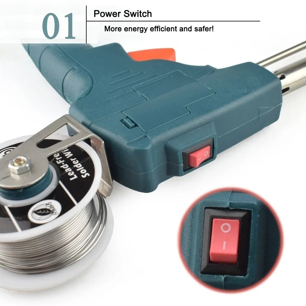 Stonego Hand Held Internal Heating Soldering Iron Automatic Tin Gun Soldering Station Welding Repair Tool 110V 220V