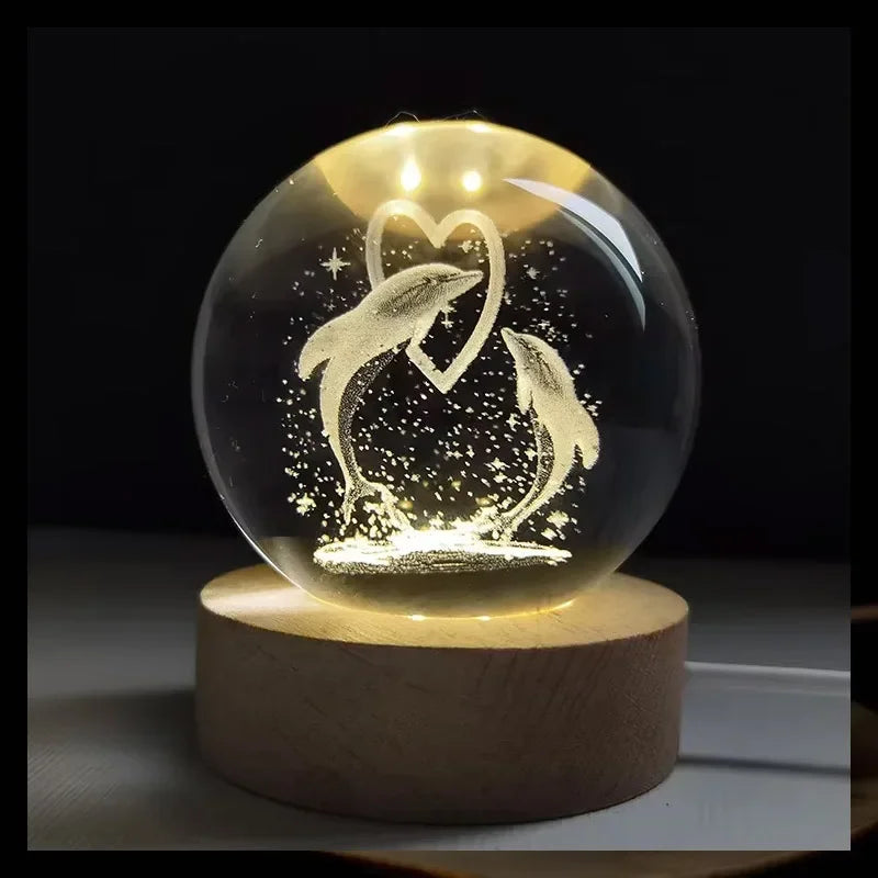 LED Night Light Saturn 3D Moon Table Lamp for Kids