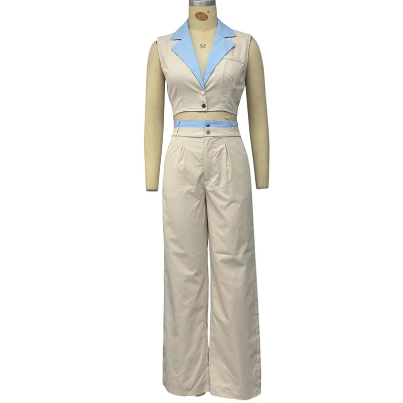 Wefads Women's Summer Fashion Patchwork Two Piece Set