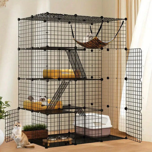Large Cat Cage Enclosure with Hammock for Ultimate Playtime