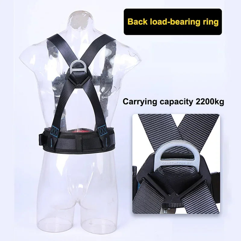 Three Point Half Body Work Safety Belt Outdoor Rock Climbing Electrician Construction Wear Resistant Safety Harness Rope Set
