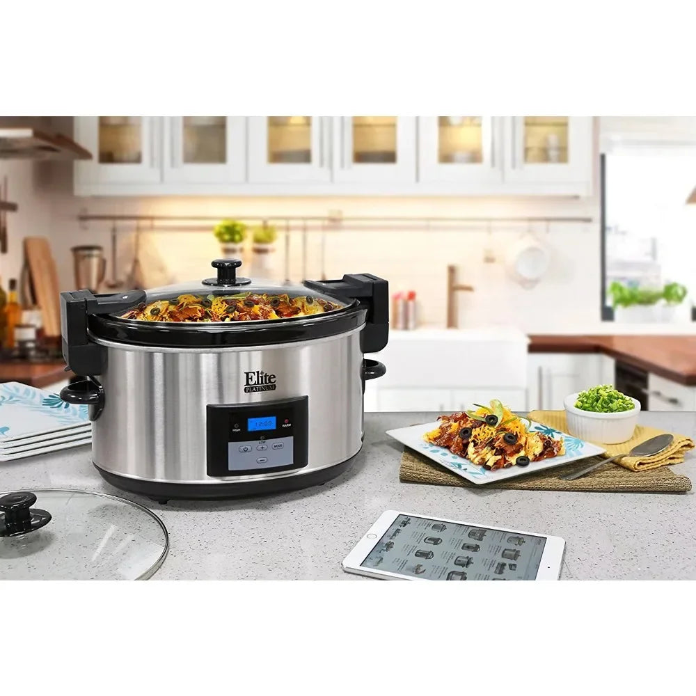 MST-900VXD 8.5 Quart Stainless Steel Programmable Slow Cooker With Locking Lid
