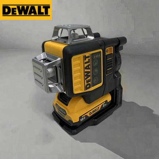 Dewalt DW089LG 3 Sides 360 Degree 12 Lines Laser Level Green Light Meter Outdoor Use 12V Battery