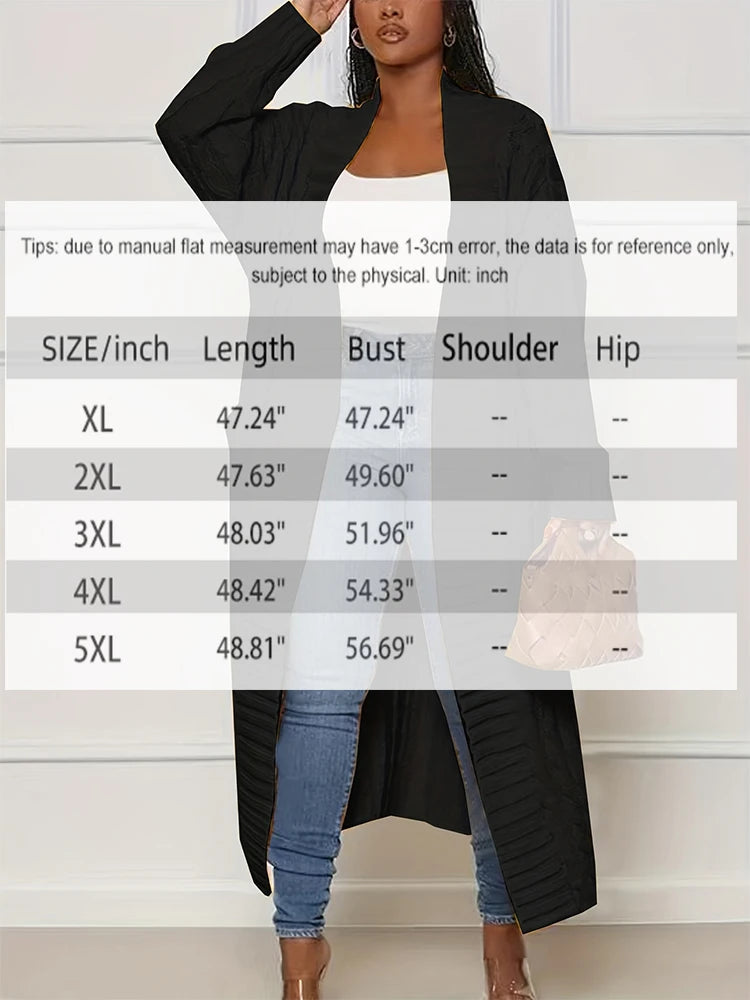 Women's Long Cardigan With Pockets Knit Sweater Acrylic