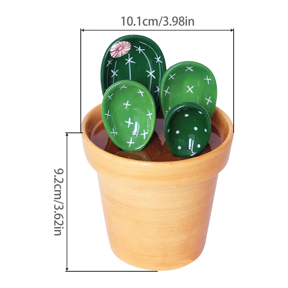 Cute Cactus Measuring Spoons Set for Fun Kitchen Use