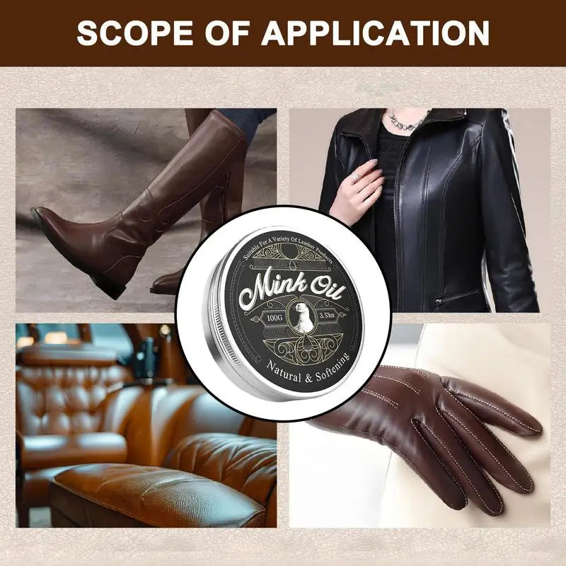 Mink Oil Leather Conditioner for Boots and Shoes Restoration