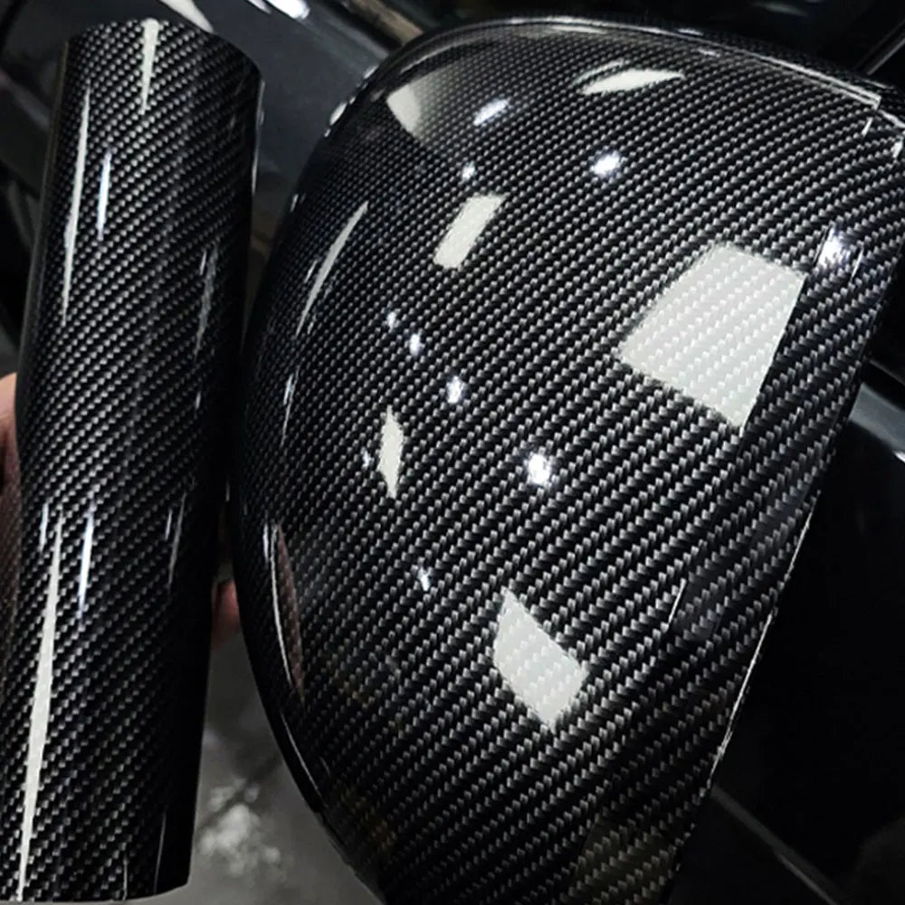 8D Carbon Fiber Car Wrap Film High Gloss Black Gold Silver 6D Adhesive Vinyl for Car Tuning Motorcycle Cover Decal