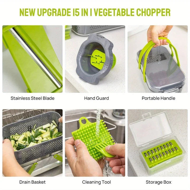 Multifunctional 22 Piece Manual Chopper Kitchen Accessory Set
