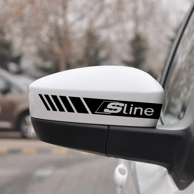2PCS Car Rearview Mirror Stickers Vinyl Film Decals for Audi B6 B7 B8 B9 A3 8P 8V A4 A6 C6 C5 Q2 Q3 Q5 Q7 Q8 TT TTS Q2L