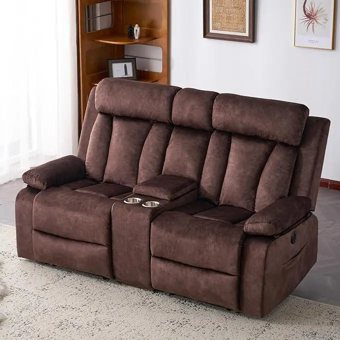 HUANZHUANG Power Reclining Loveseat With Massage And Heat
