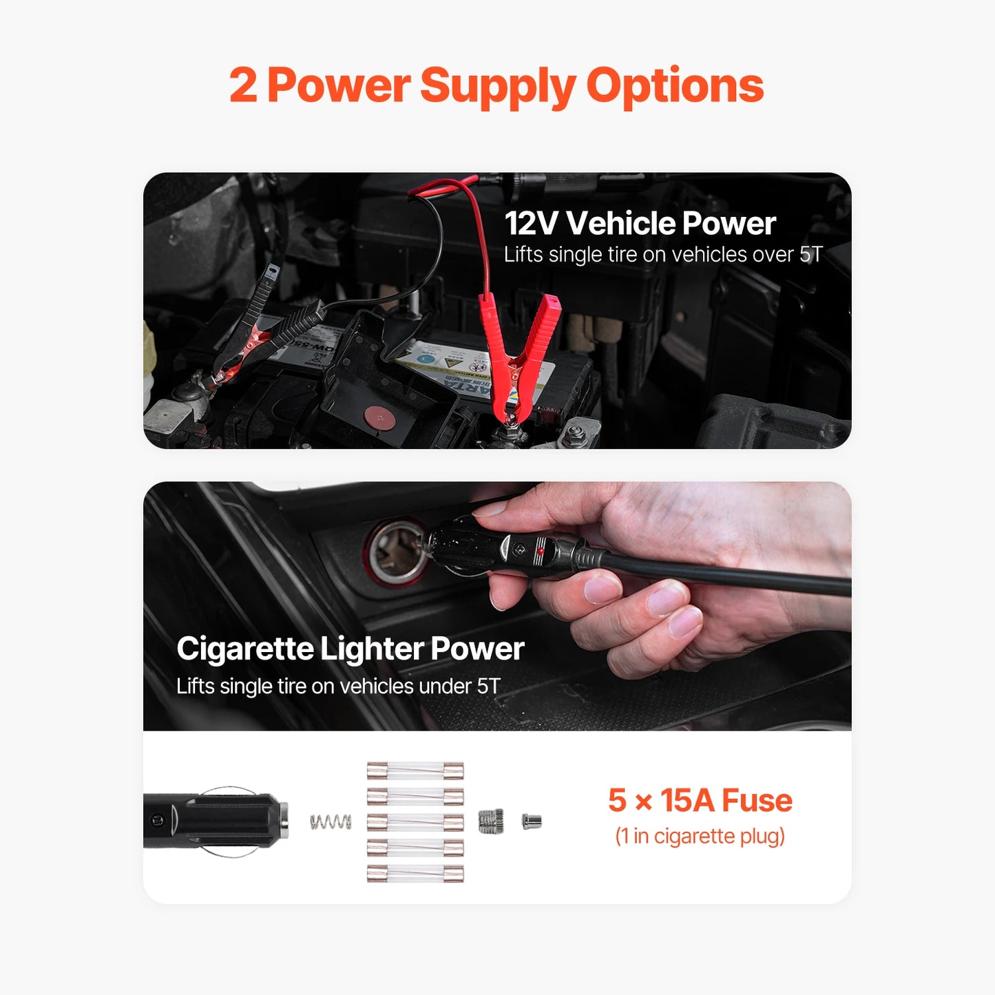 SucceBuy Electric Car Jack 5T Built In Inflator Led Light