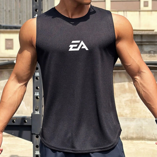 Men's Summer Quick Dry Sleeveless Sports Pullover Running Shirt