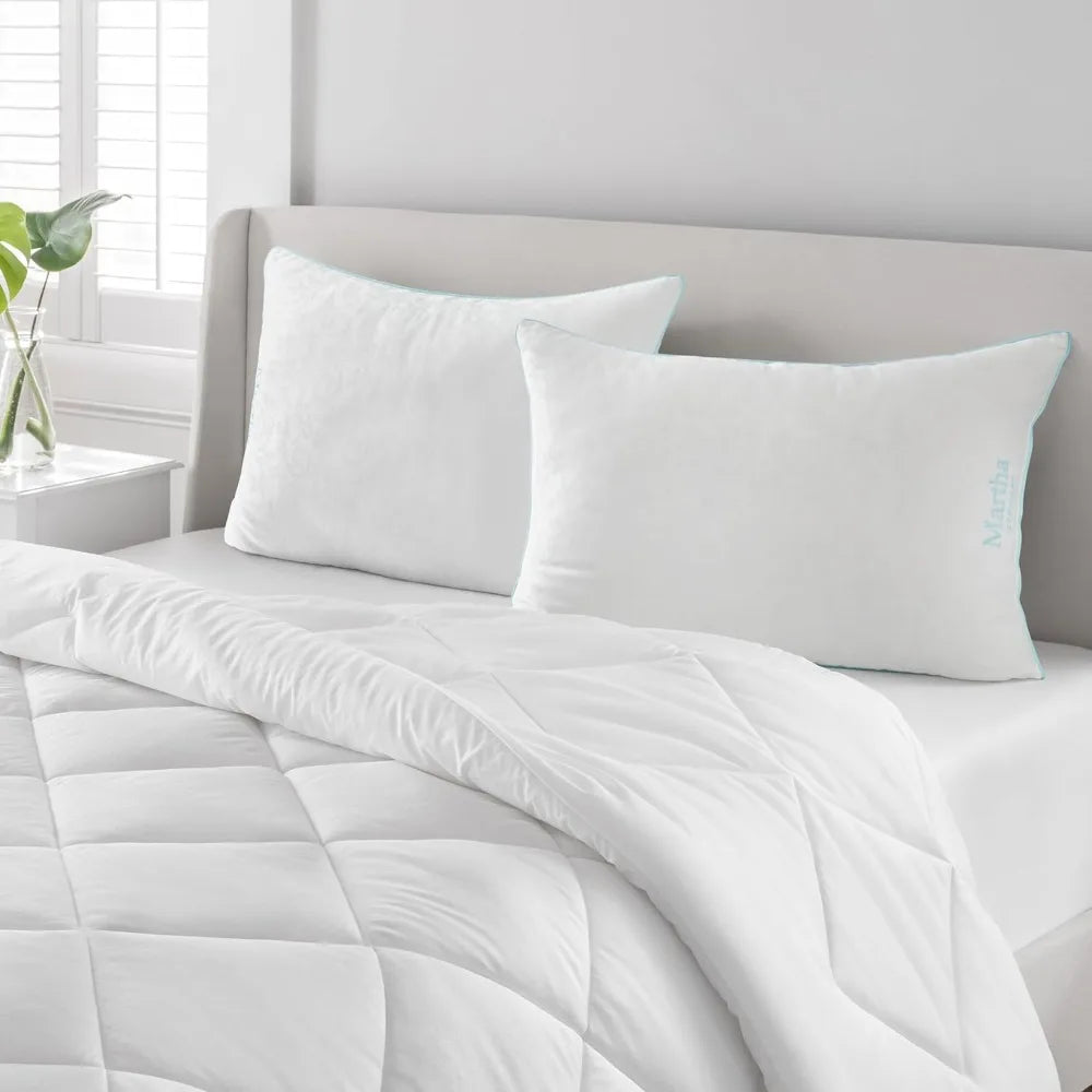 Luxurious Jacquard Woven Pillow Pair Hypoallergenic Comfort