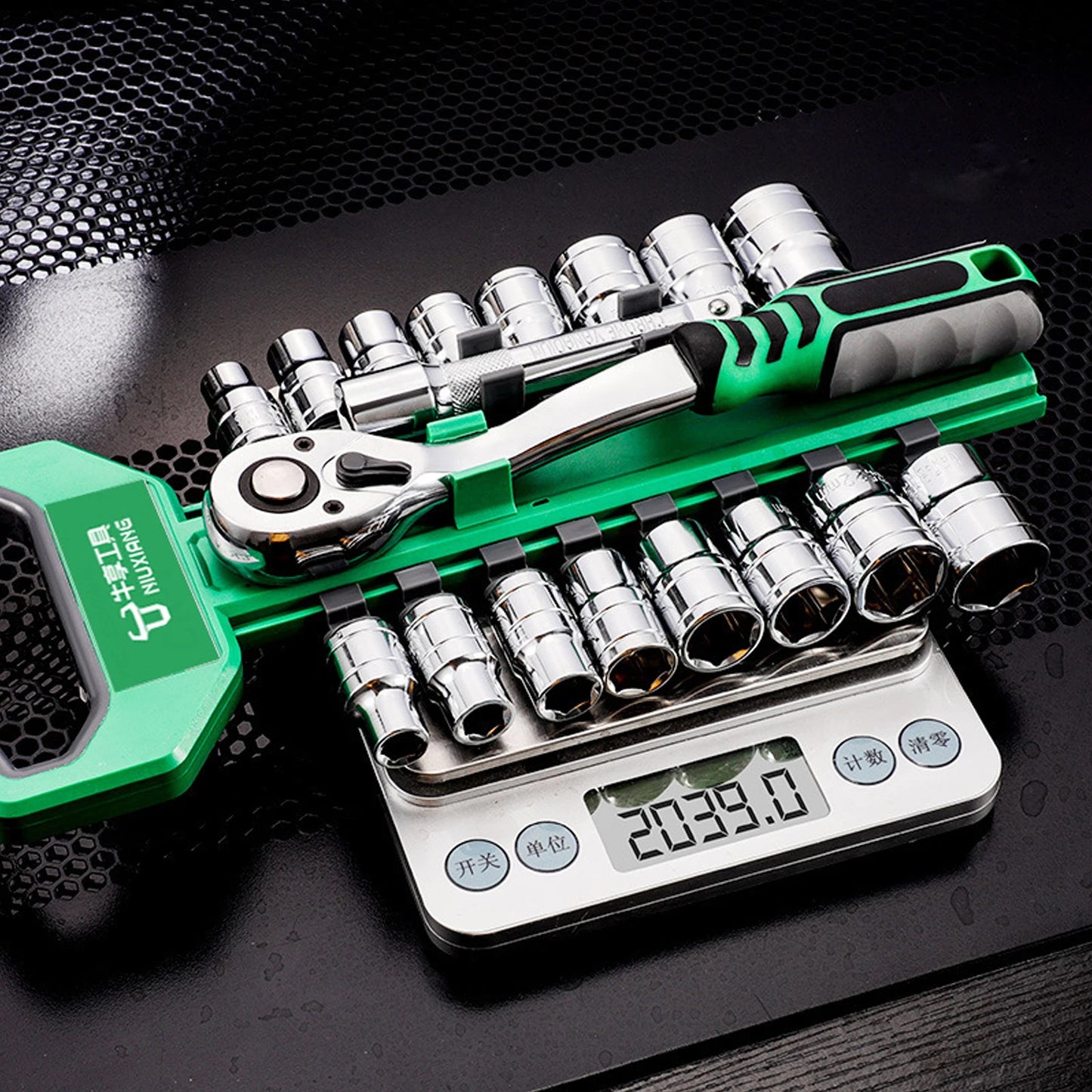 Ratchet Socket Wrench Set With Quick Release Reversible Handle