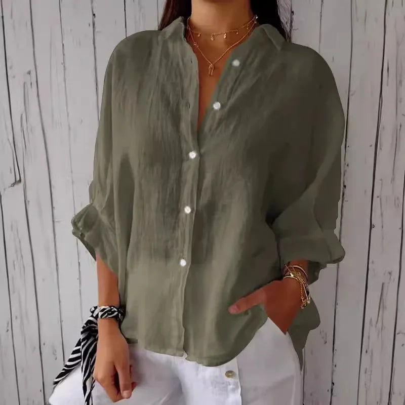 CN Guangdong Cotton Linen Womens T Shirt Loose Fit Top