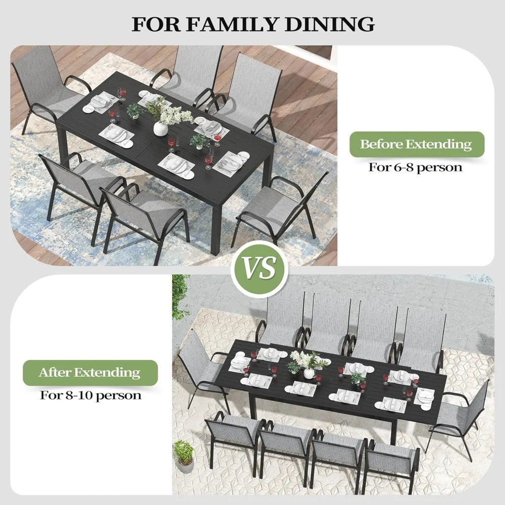 HUANZHUANG Outdoor Dining Set Aluminum Table And Chairs