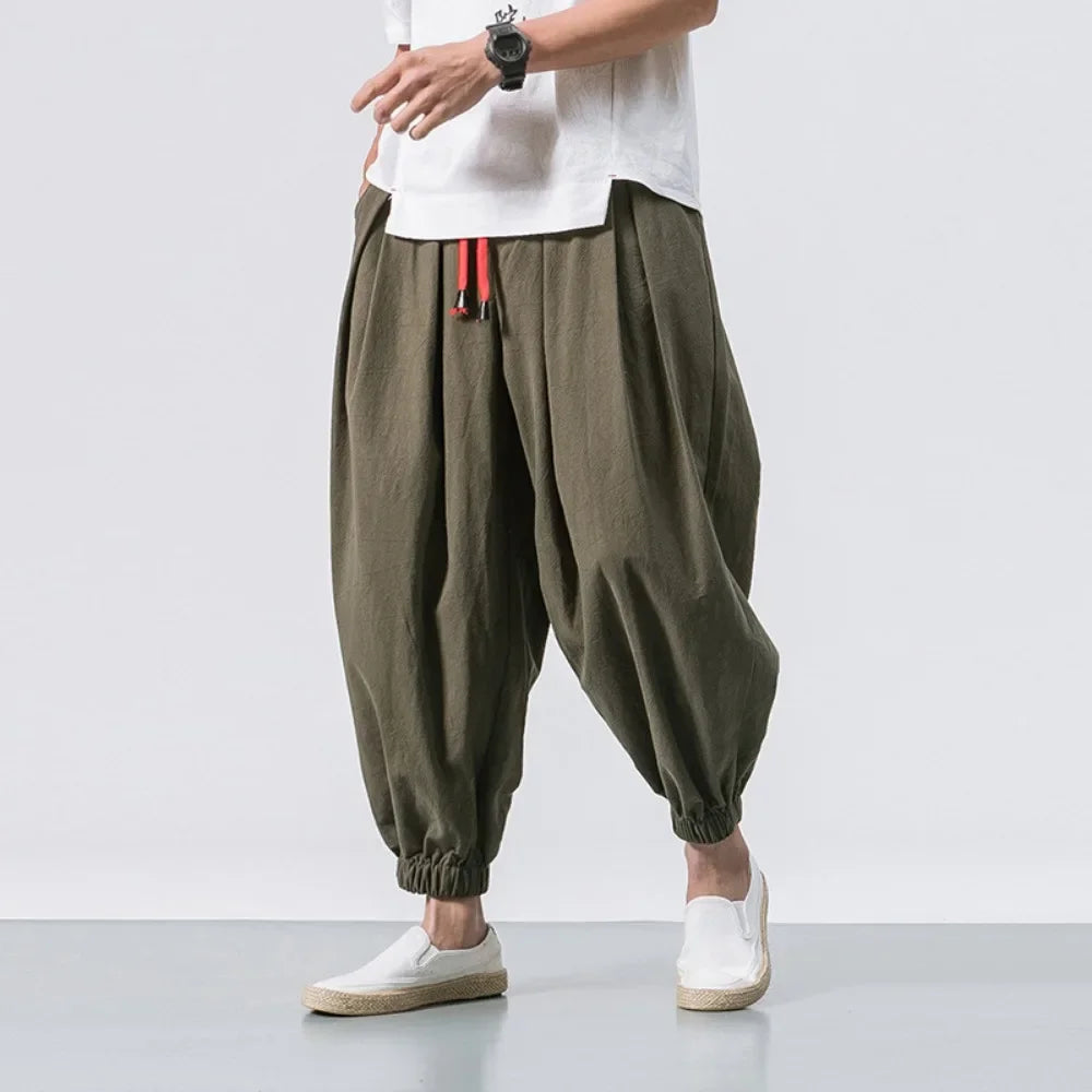 Trendy Men Harem Pants Casual Loose Jogger Sweatpants