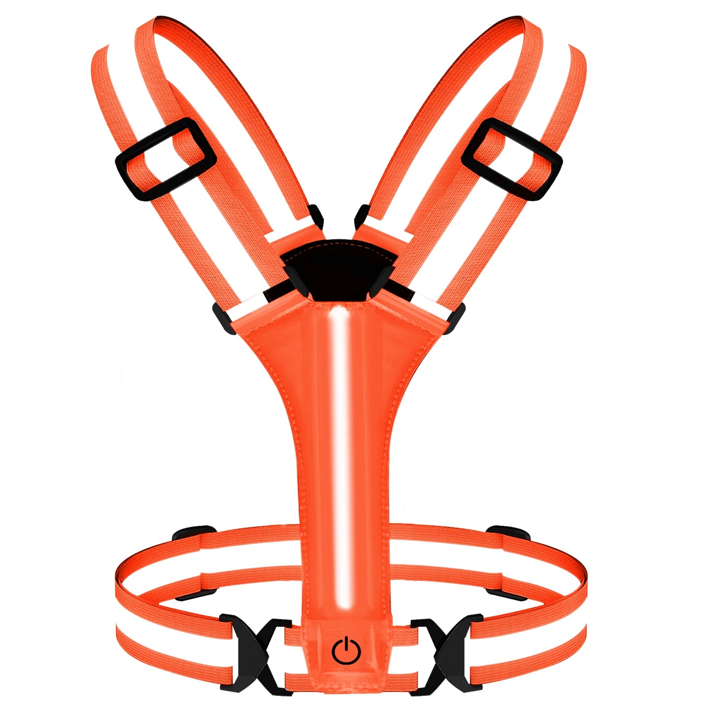 Adjustable Reflective Security Vests High Visibility Rechargeable Running Gear for Outdoor Night Runners and Cyclists