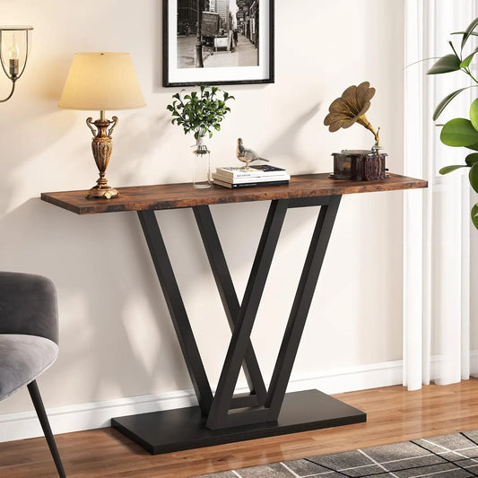 Little Tree Industrial Console Table For Entryway Hallway