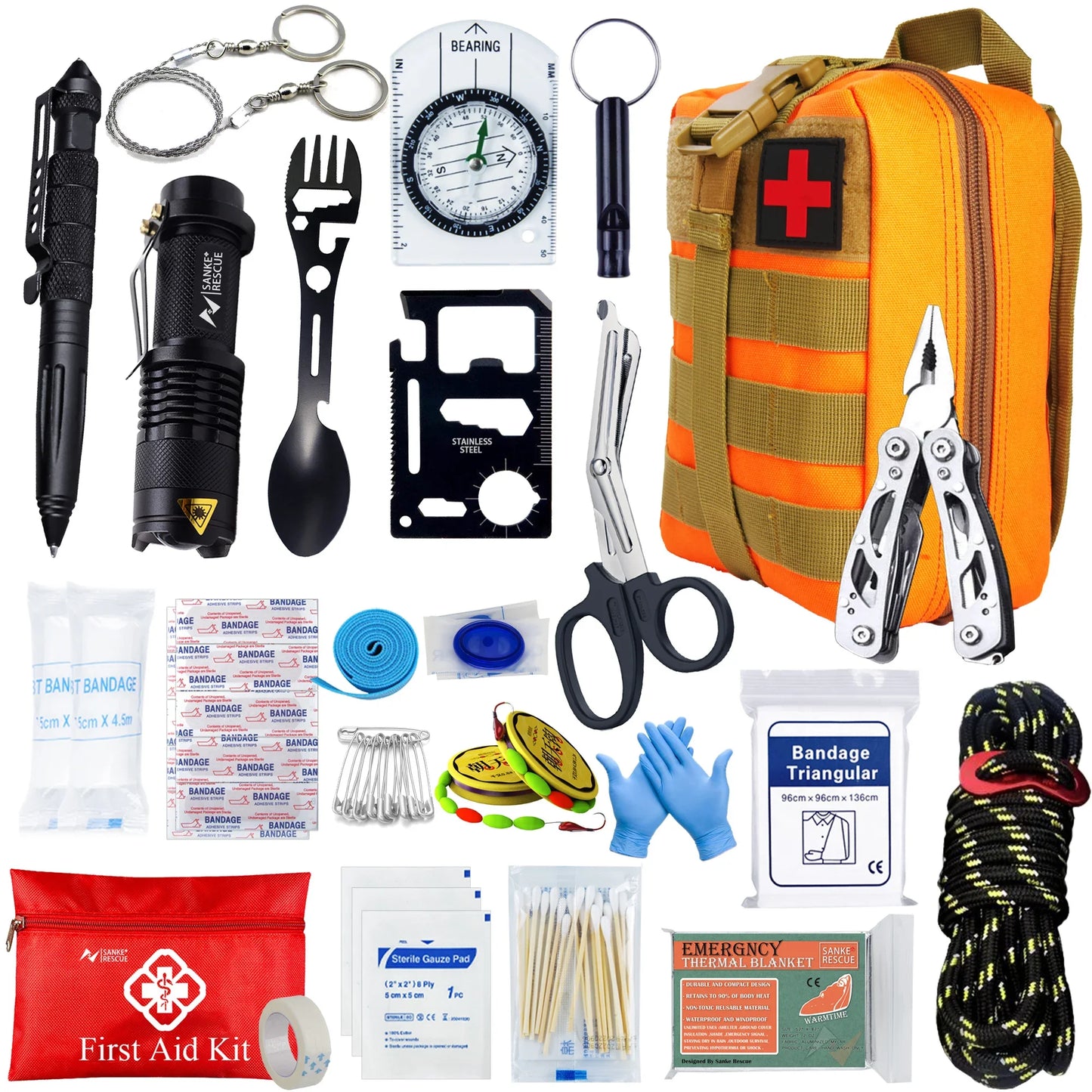 Tactical First Aid Kit Car Accessories Survival Kit Camping Equipment Medical Bag Self Defense EDC Pouch IFAK