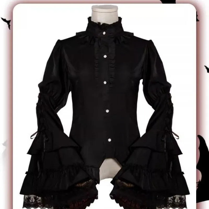 Benefit Mankind Gothic Lolita Lace Sleeve Blouse Ruffle