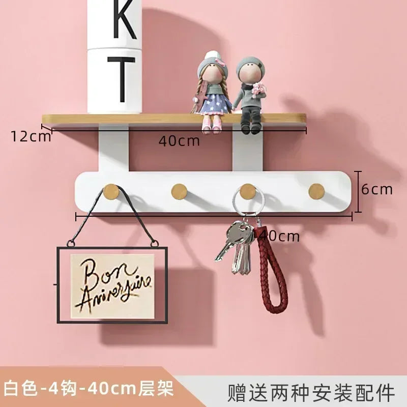 Oeny Multifunctional Coat Rack With Wall Hooks And Shelving