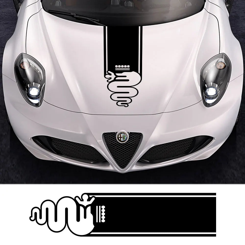 For Alfa Romeo 159 147 Giulietta Stelvio 4C MITO 156 Giulia Sportiva GT Car Hood Vinyl Decals Auto Accessories