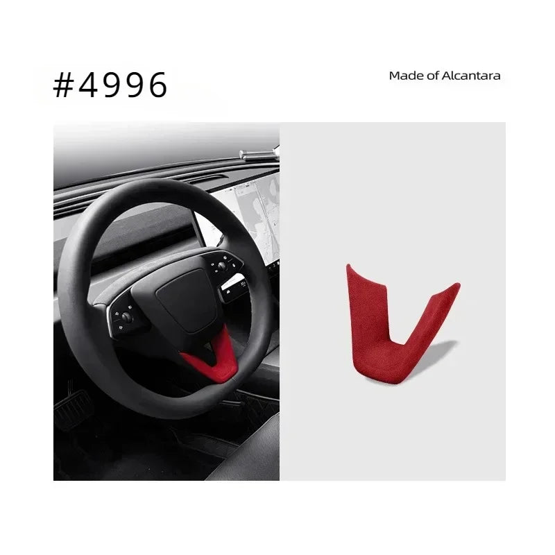 Alcantara Suede Steering Wheel Cover For Tesla Model 3
