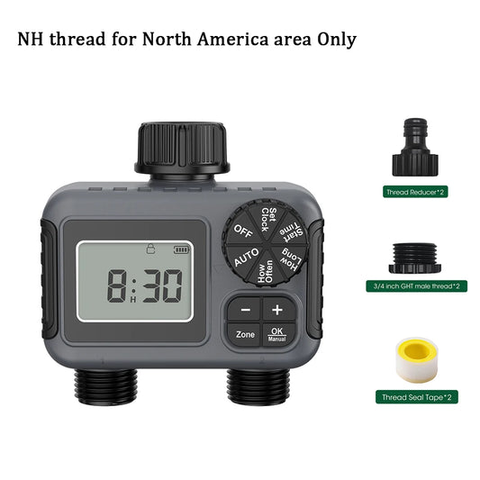 Insoma 2 Zone Sprinkler Timer Programmable Garden Hose Timer Water Saving Irrigation Controller for Lawn Yard Drip Systems IPX5