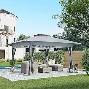 Frame Pop Up Gazebo Outdoor Patio Tent With Mosquito Net