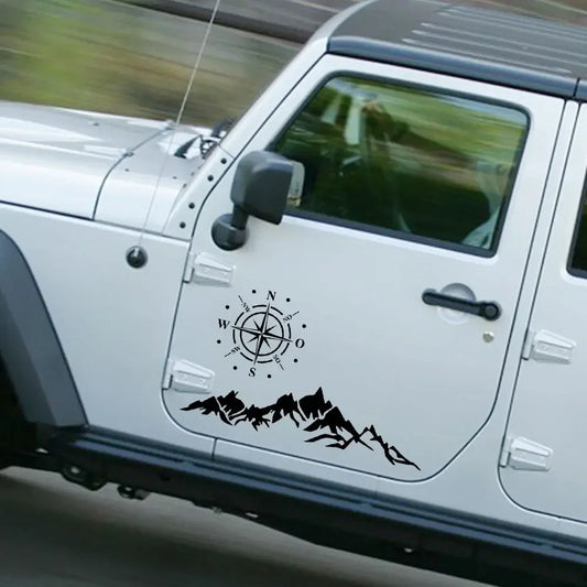 Car Sticker Graphics Mountain Compass Kit Decal for Jeep Rubicon Renegade Wrangler Kia Ford Vinyl Cover Auto Accessories