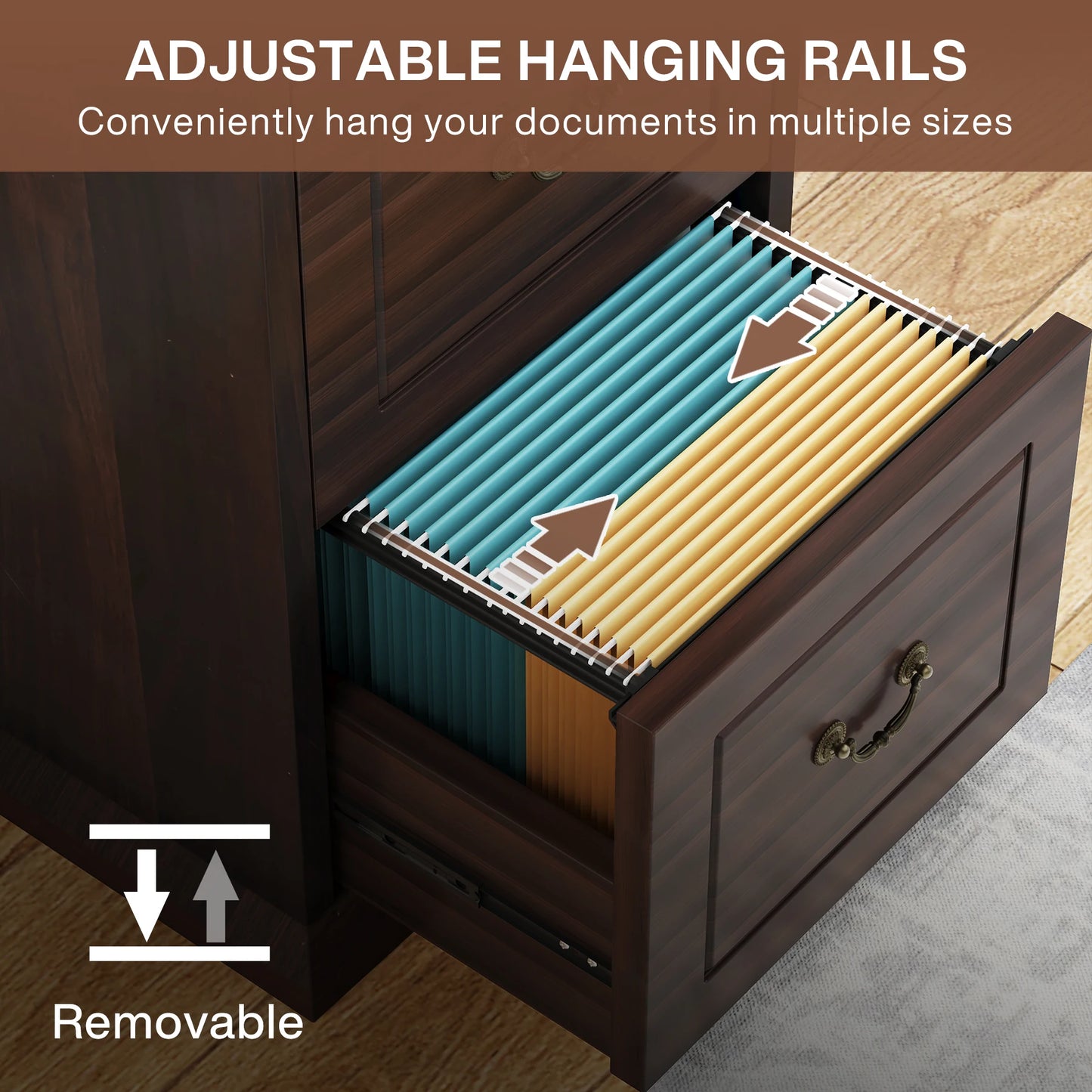 Tribesigns Four Drawer Wood Filing Cabinet for Home Office