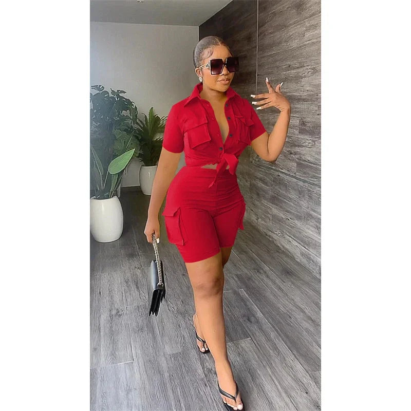 Stylish Summer Two Piece Set for Women with Pockets