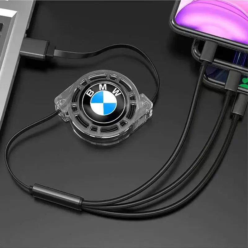 BMW 3 In 1 Fast Charger USB Data Cable Car Accessories