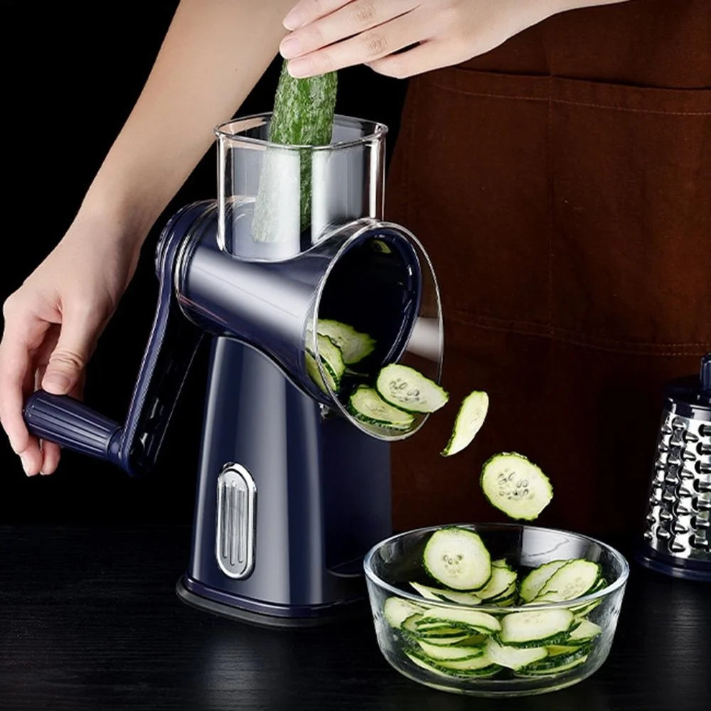 Rotary Vegetable Slicer and Grater 5 In 1 Kitchen Tool
