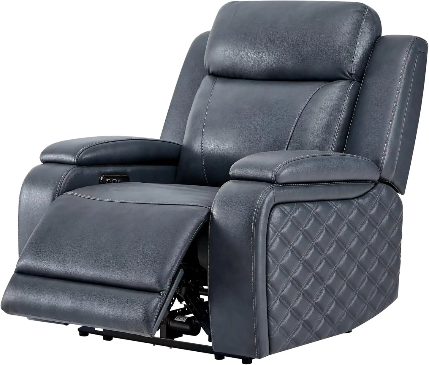 HUANZHUANG Genuine Leather Power Recliner With Power Headrest