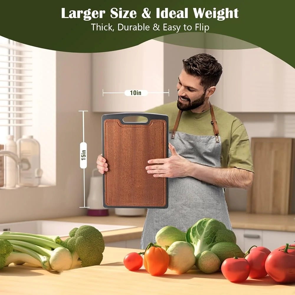 Titanium Double Sided Cutting Board With Juice Groove